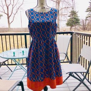 Maison Jules SZM orange/blue Fox design dress